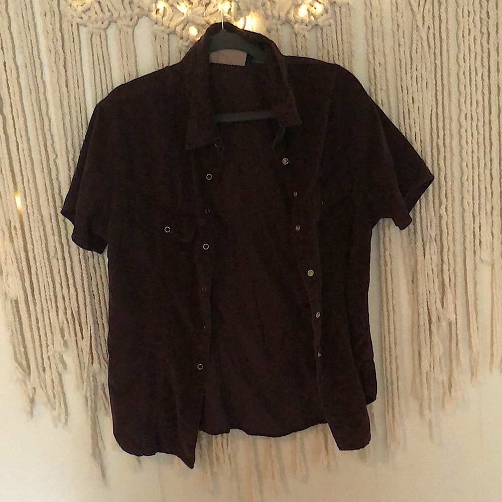 Jeans by Express brown corduroy button up shirt